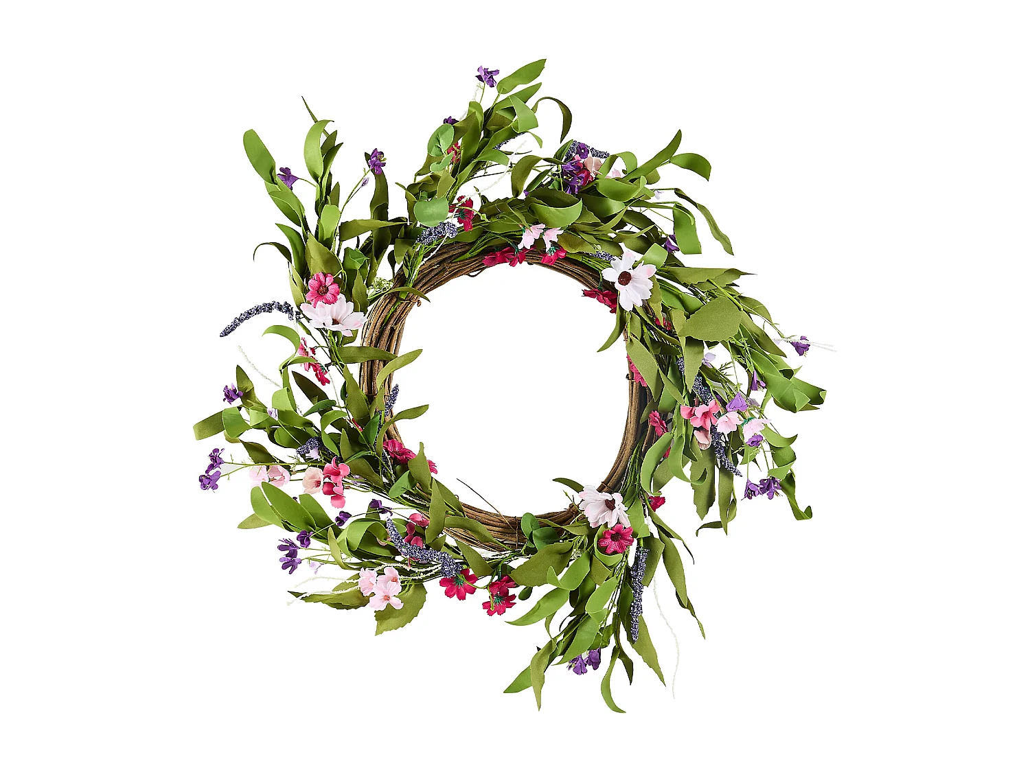 Plante Artificielle, SucceBuy Couronne Artificielle de 55,88 cm, Décorations Roses et Vertes pour toutes les Saisons