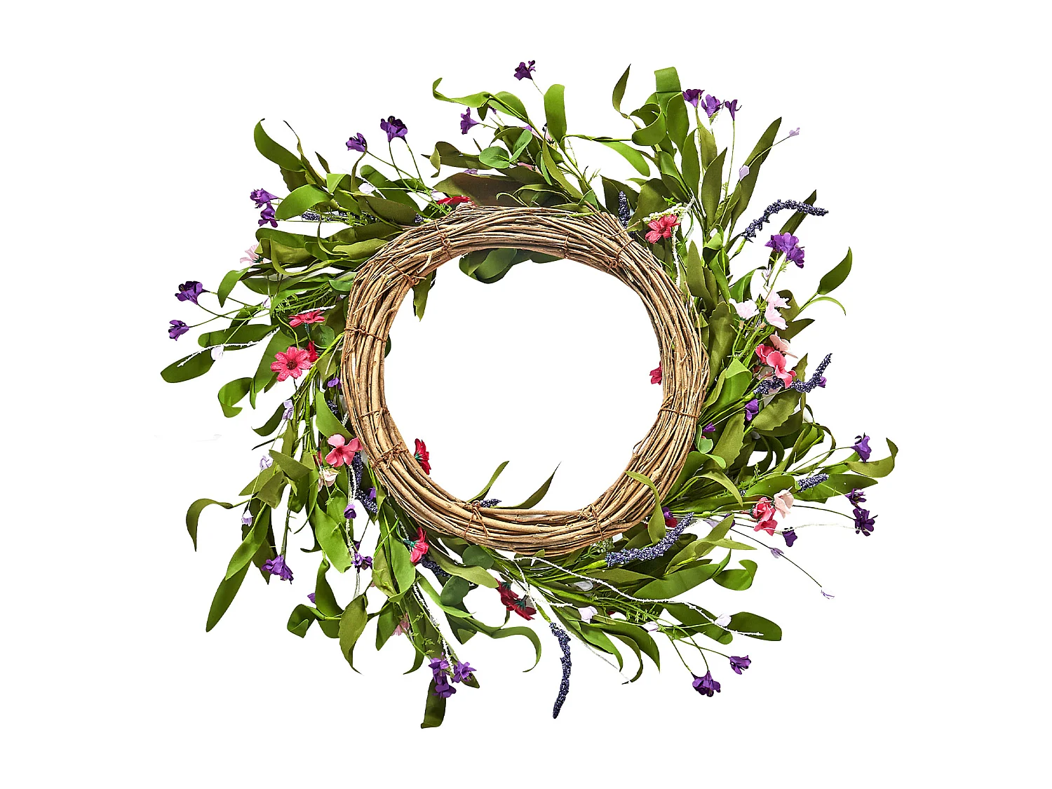 Plante Artificielle, SucceBuy Couronne Artificielle de 55,88 cm, Décorations Roses et Vertes pour toutes les Saisons