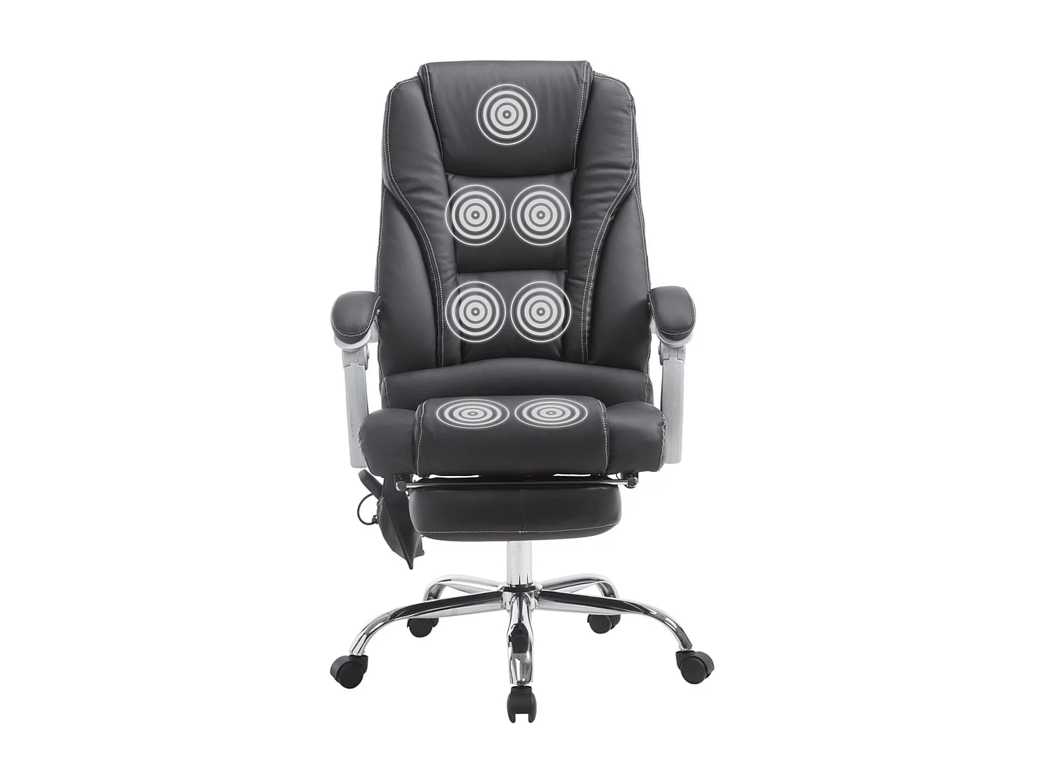 Fauteuil de bureau avec PVC noire 68 x 64 x 118 cm 10_0002577