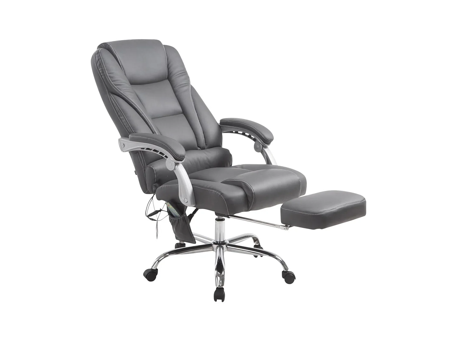 Fauteuil de bureau avec PVC grise 68 x 64 x 118 cm 10_0002584