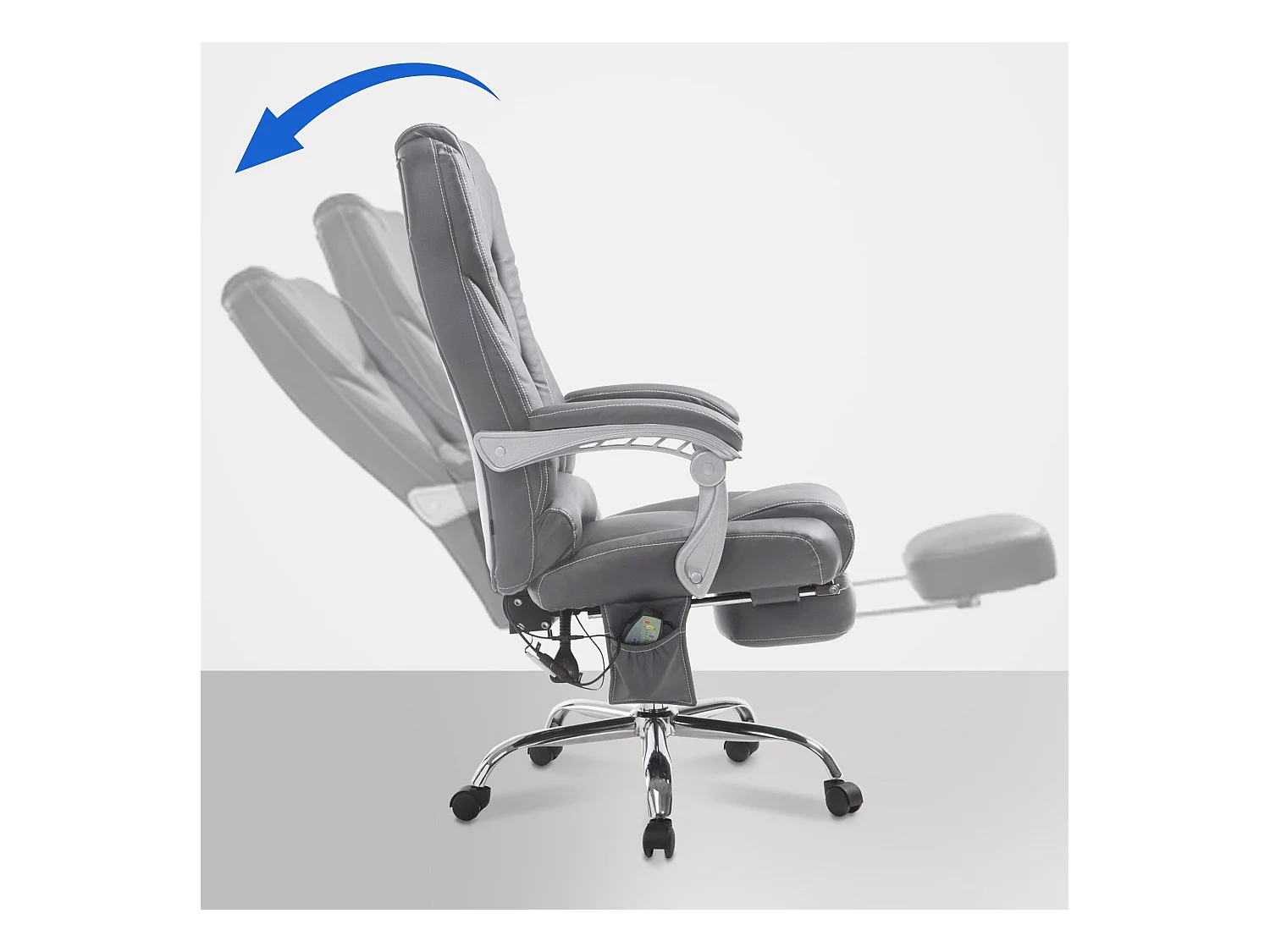 Fauteuil de bureau avec PVC grise 68 x 64 x 118 cm 10_0002584