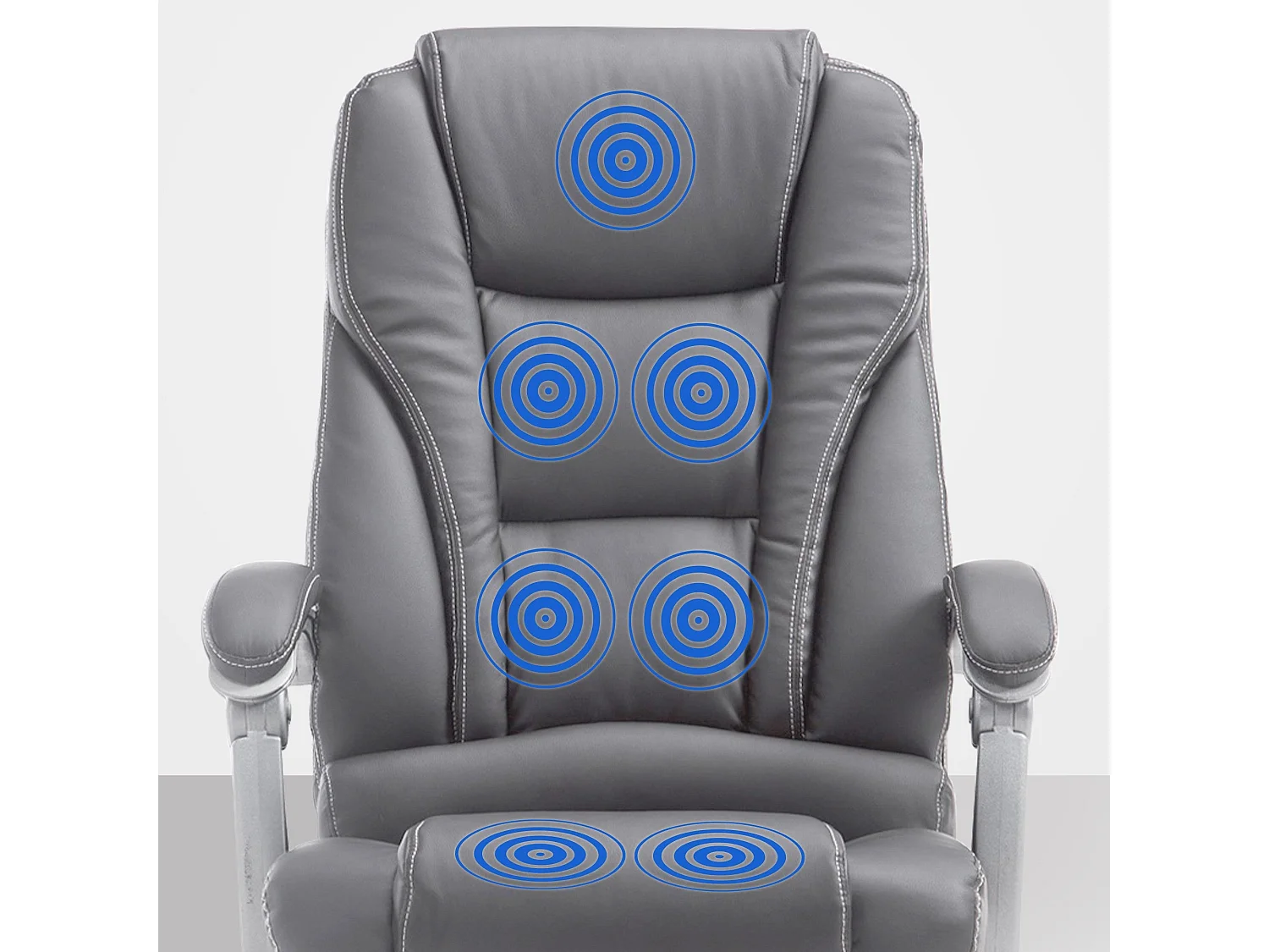 Fauteuil de bureau avec PVC grise 68 x 64 x 118 cm 10_0002584