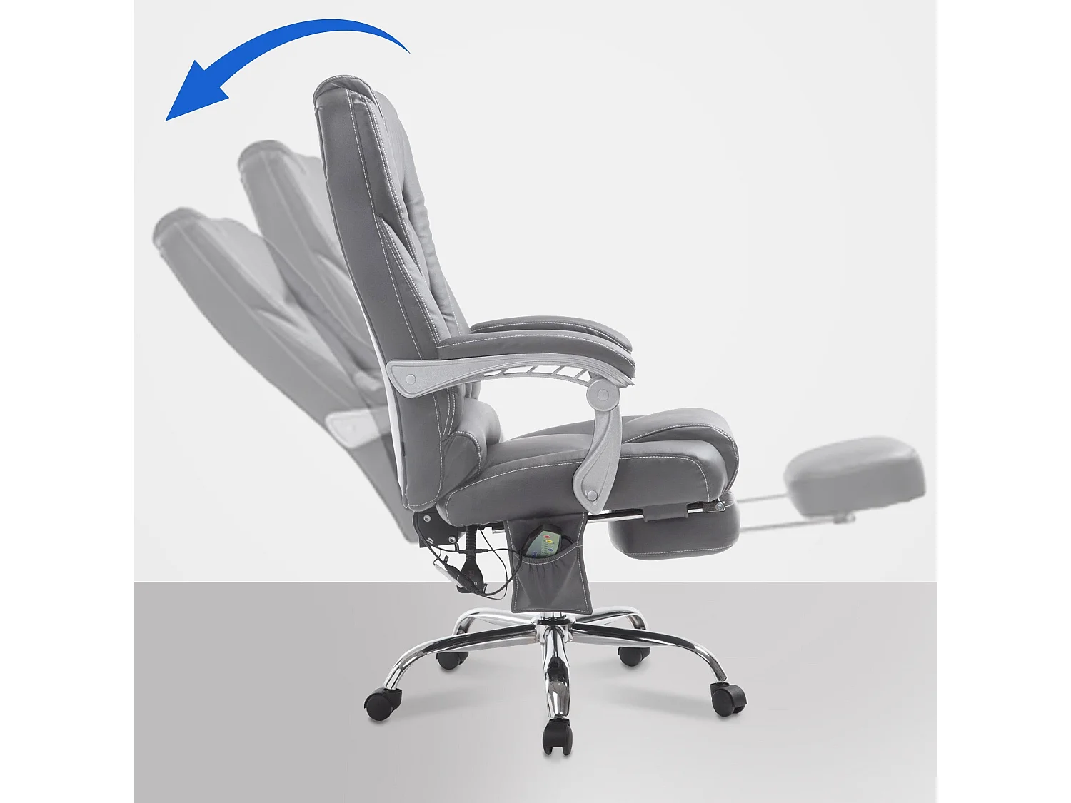 Fauteuil de bureau avec PVC grise 68 x 64 x 118 cm 10_0002584