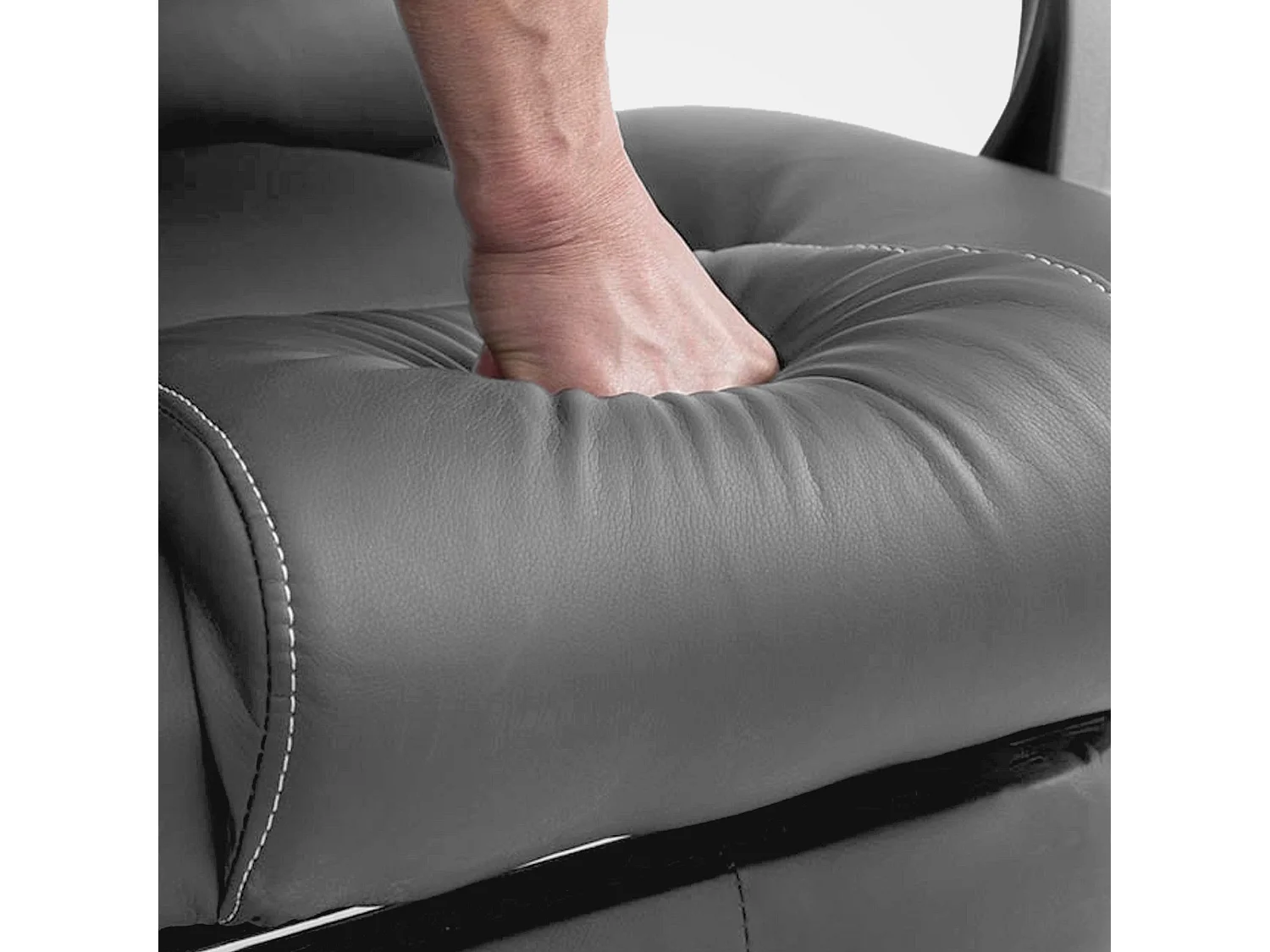 Fauteuil de bureau avec PVC grise 68 x 64 x 118 cm 10_0002584