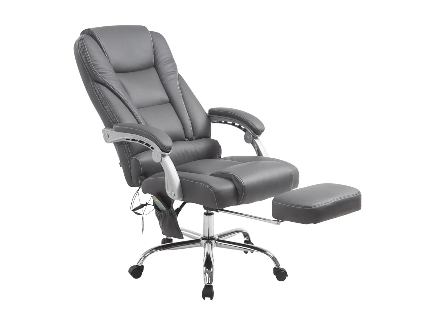 Fauteuil de bureau avec PVC grise 68 x 64 x 118 cm 10_0002584