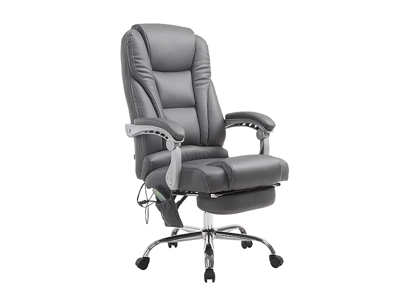 Fauteuil de bureau avec PVC grise 68 x 64 x 118 cm 10_0002584