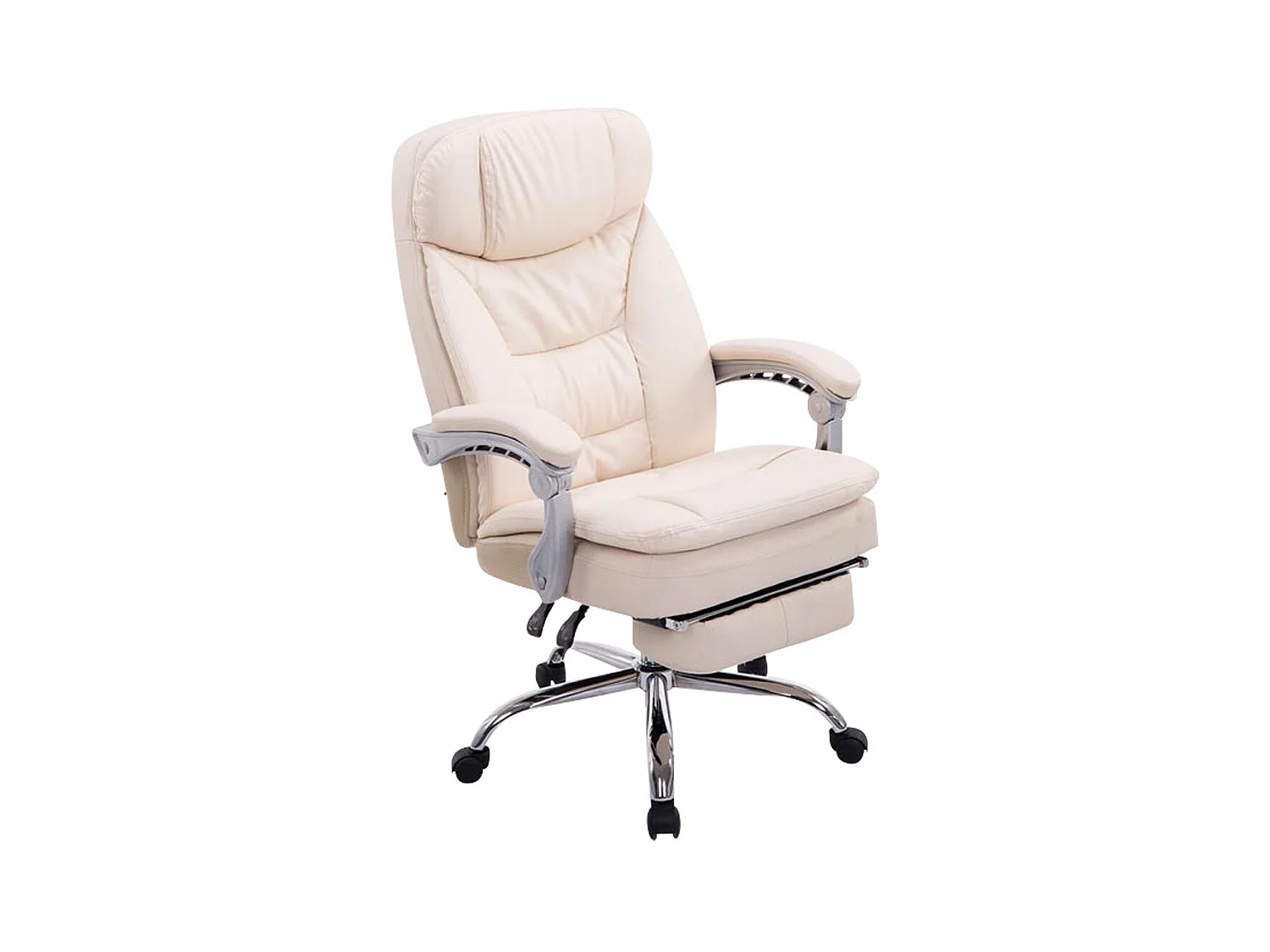 Fauteuil de bureau sur PVC crème 67 x 67 x 112 cm 10_0002777