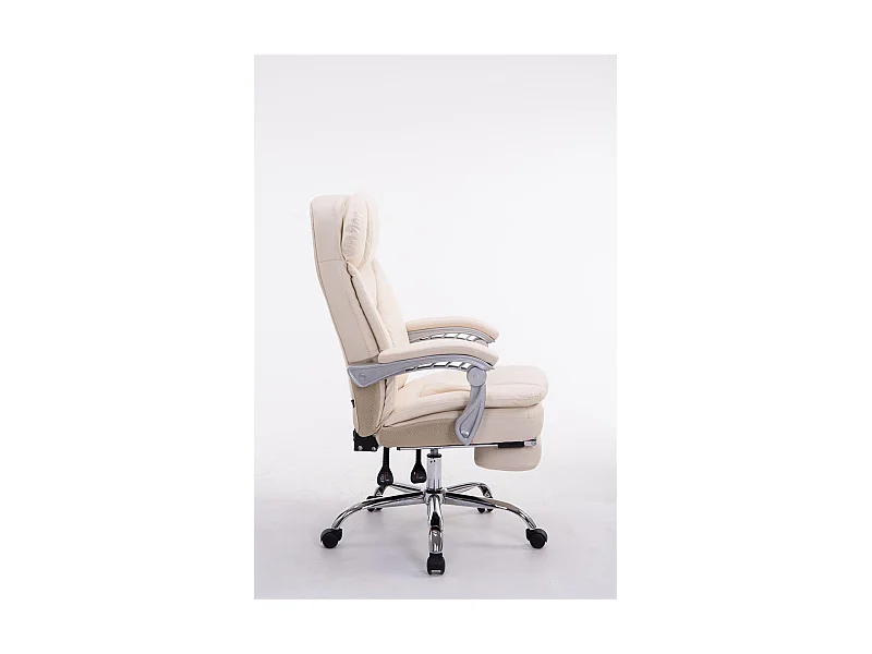 Fauteuil de bureau sur PVC crème 67 x 67 x 112 cm 10_0002777