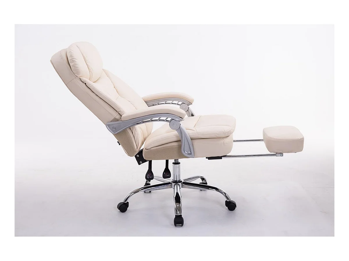 Fauteuil de bureau sur PVC crème 67 x 67 x 112 cm 10_0002777