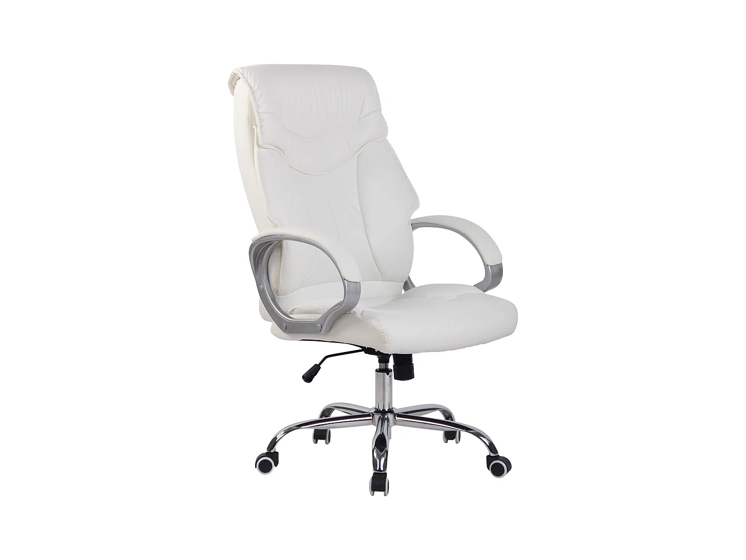 Fauteuil de bureau rembourrage PVC blanche 64 x 65 x 118 cm 10_0002677