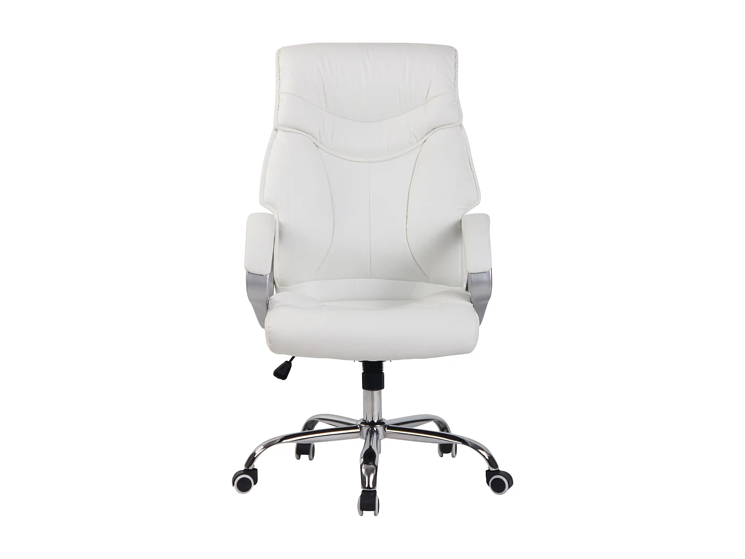 Fauteuil de bureau rembourrage PVC blanche 64 x 65 x 118 cm 10_0002677