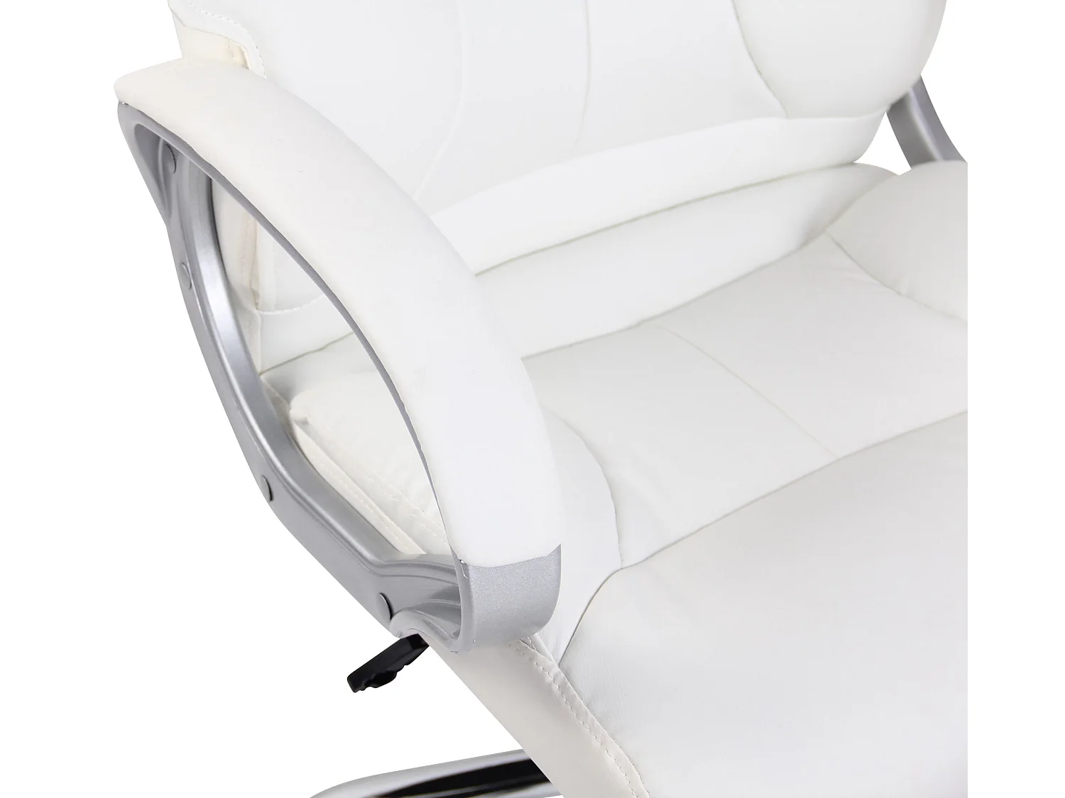 Fauteuil de bureau rembourrage PVC blanche 64 x 65 x 118 cm 10_0002677