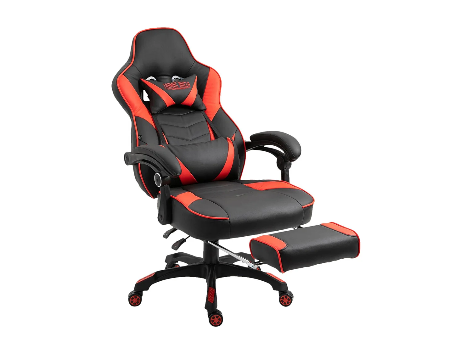 Fauteuil de bureau chaise PVC noire 67 x 69 x 120 cm 10_0002669