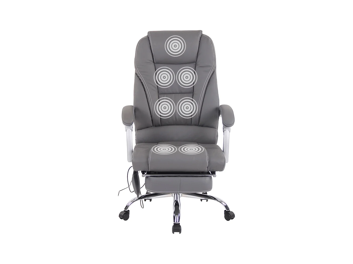 Fauteuil de bureau avec cuir grise 69 x 64 x 118 cm 10_0002574