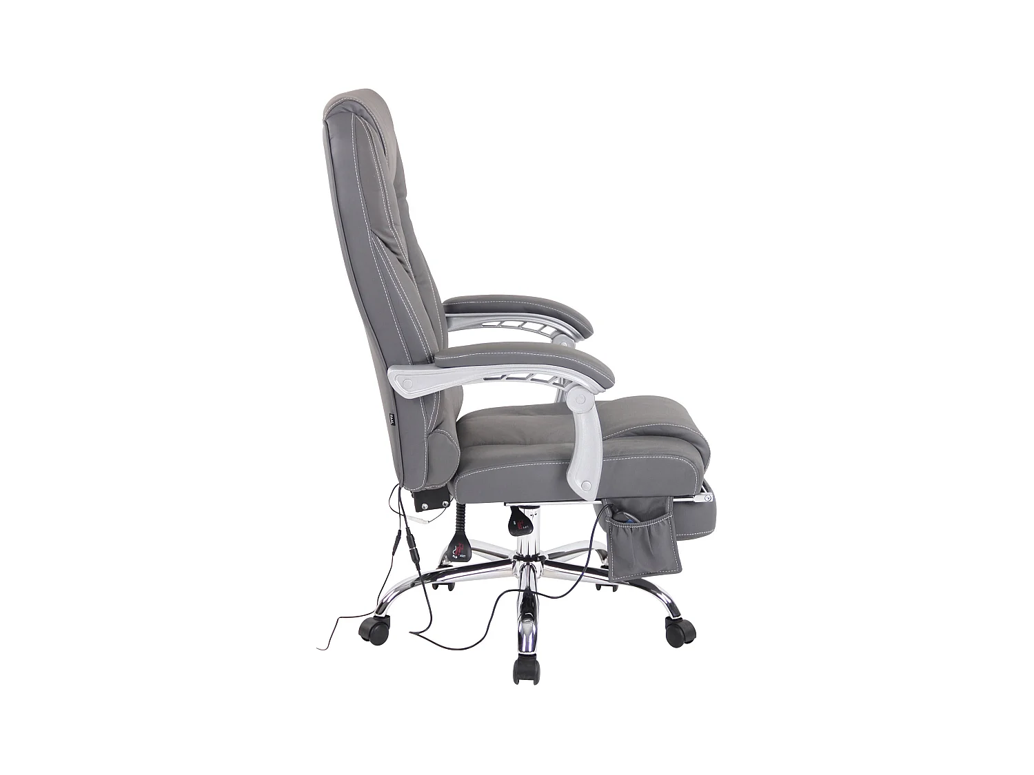 Fauteuil de bureau avec cuir grise 69 x 64 x 118 cm 10_0002574