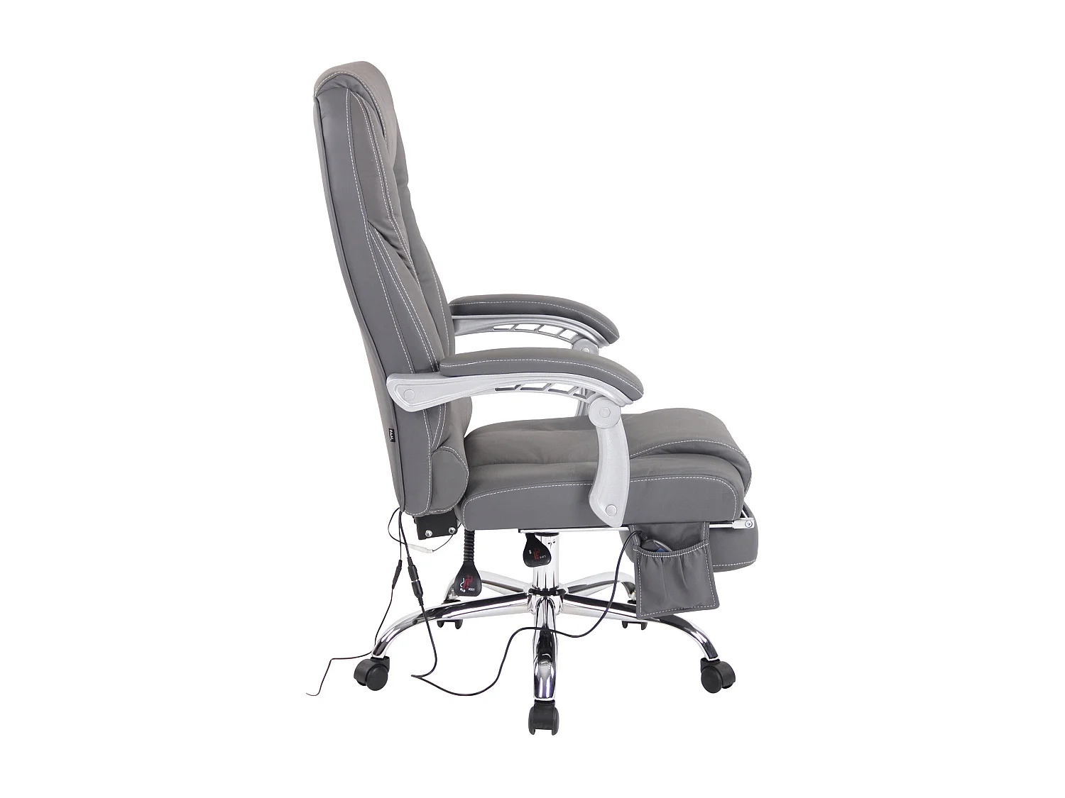 Fauteuil de bureau avec cuir grise 69 x 64 x 118 cm 10_0002574