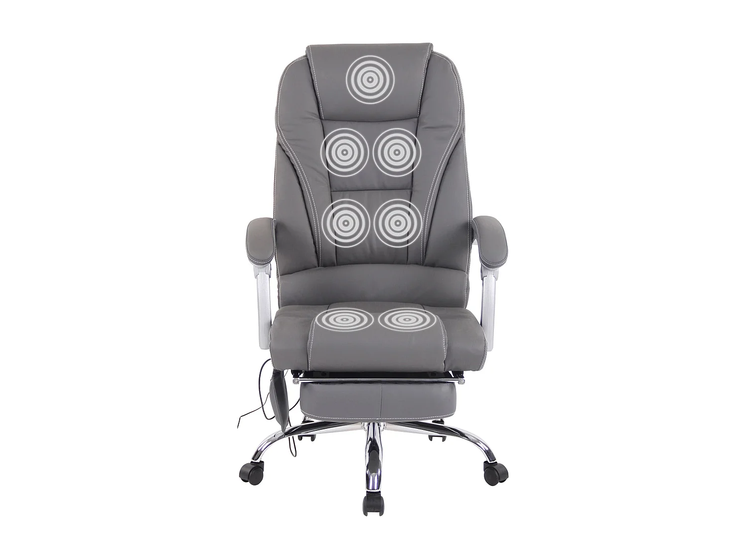 Fauteuil de bureau avec cuir grise 69 x 64 x 118 cm 10_0002574