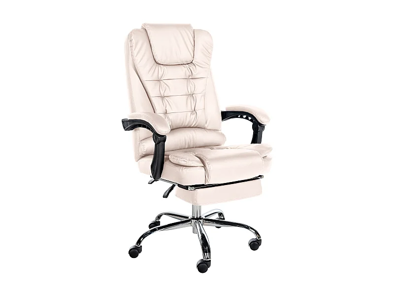 Fauteuil de bureau ergonomique métal crème 67 x 68 x 115 cm 10_0002566