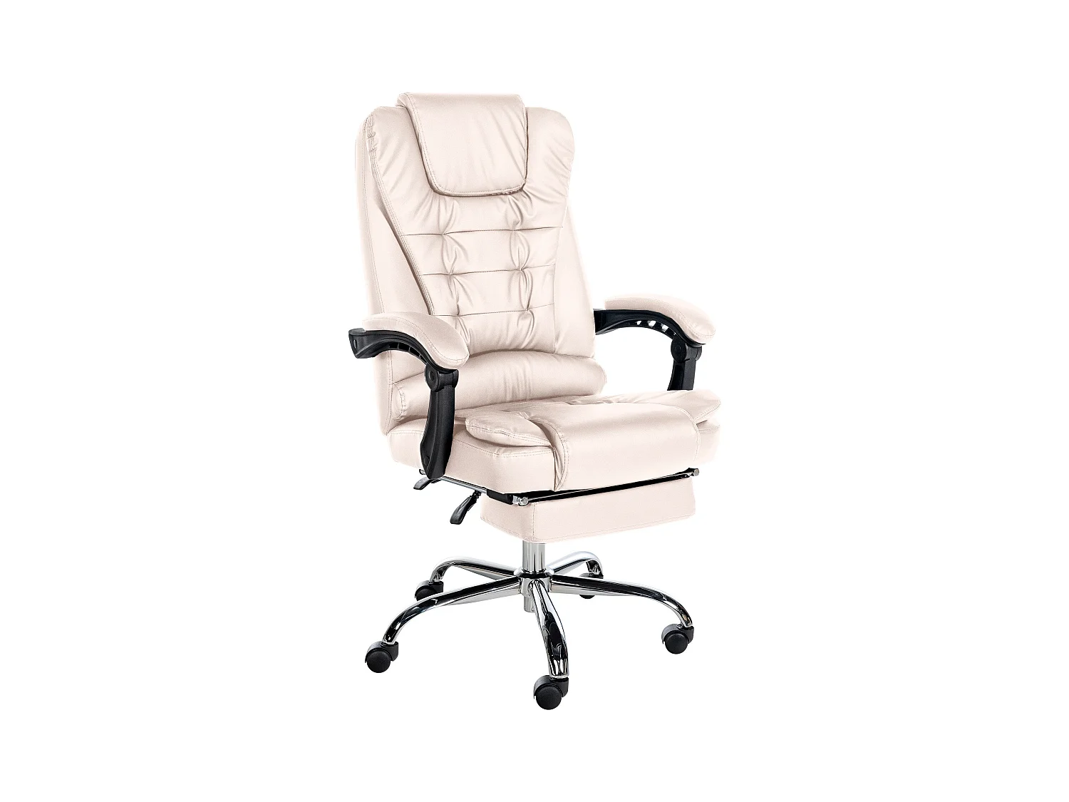 Fauteuil de bureau ergonomique métal crème 67 x 68 x 115 cm 10_0002566