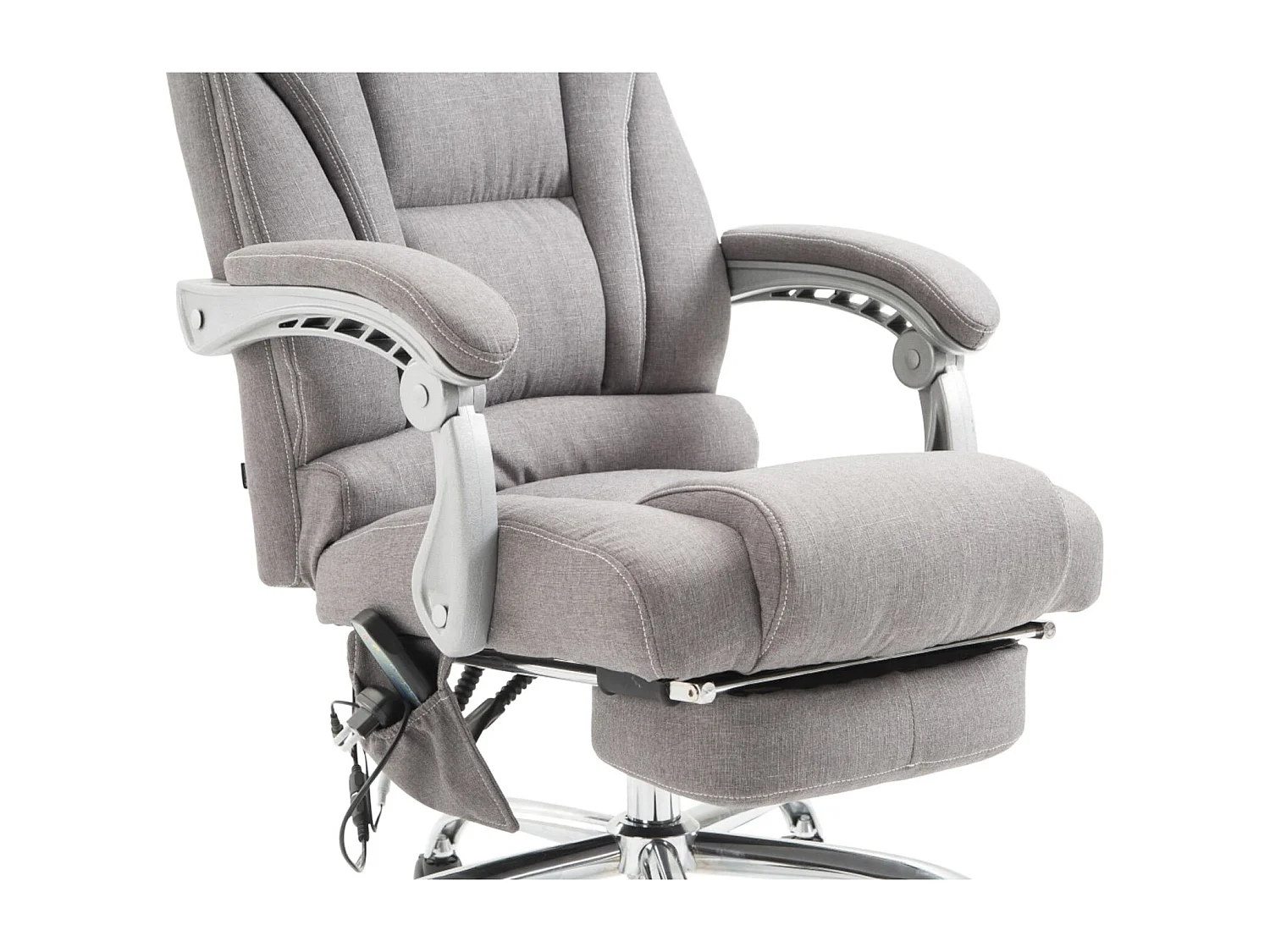 Fauteuil de bureau avec tissu grise 68 x 64 x 118 cm 10_0002591