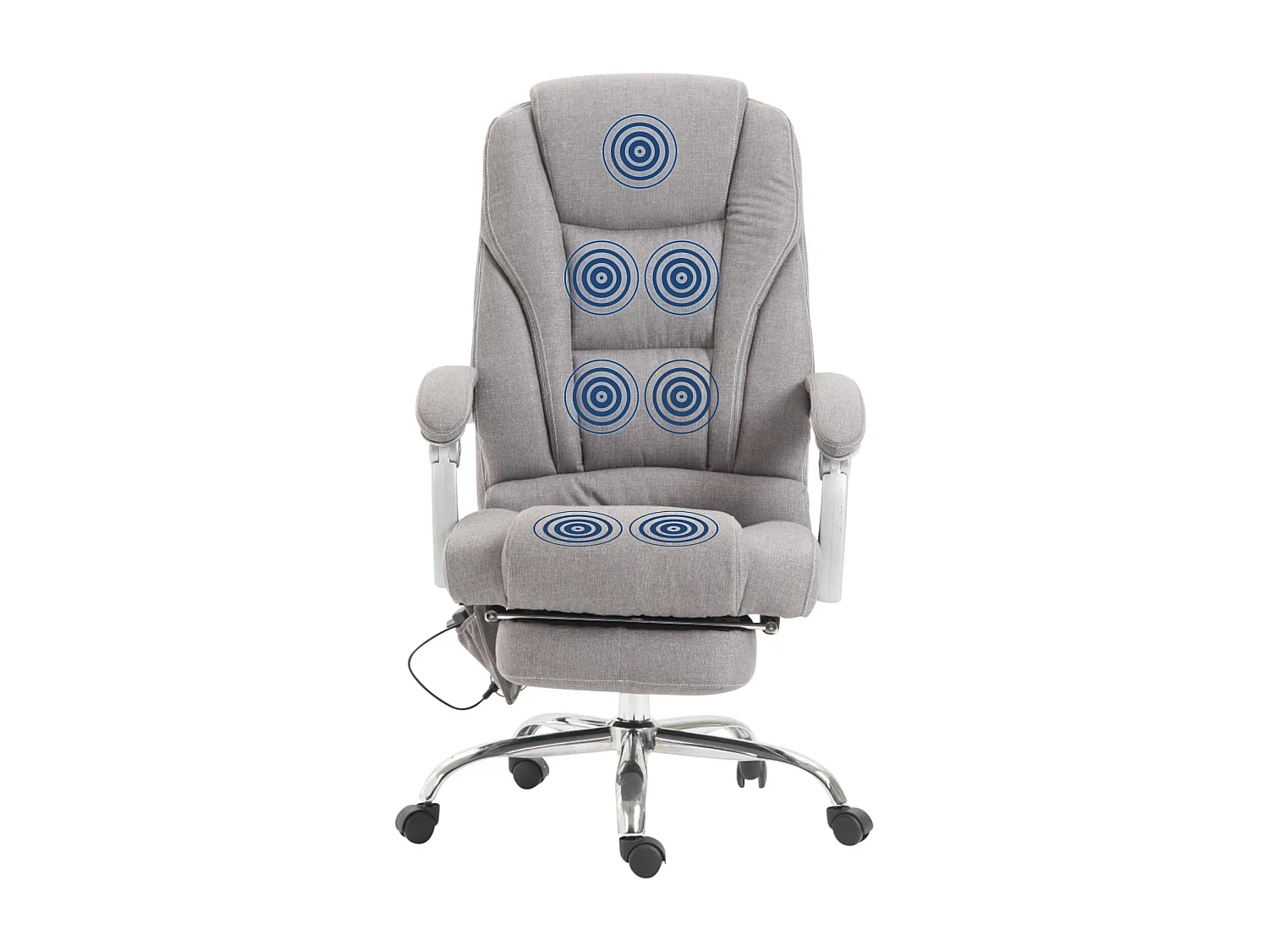 Fauteuil de bureau avec tissu grise 68 x 64 x 118 cm 10_0002591