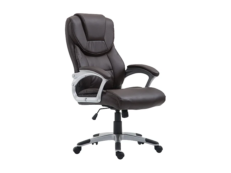 Fauteuil de bureau sur PVC marron 65 x 73 x 109 cm 10_0002650