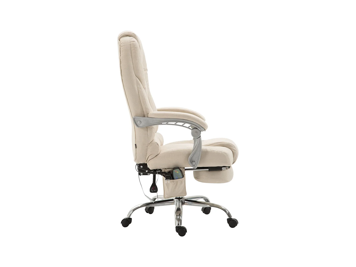 Fauteuil de bureau avec tissu crème 68 x 64 x 118 cm 10_0002590