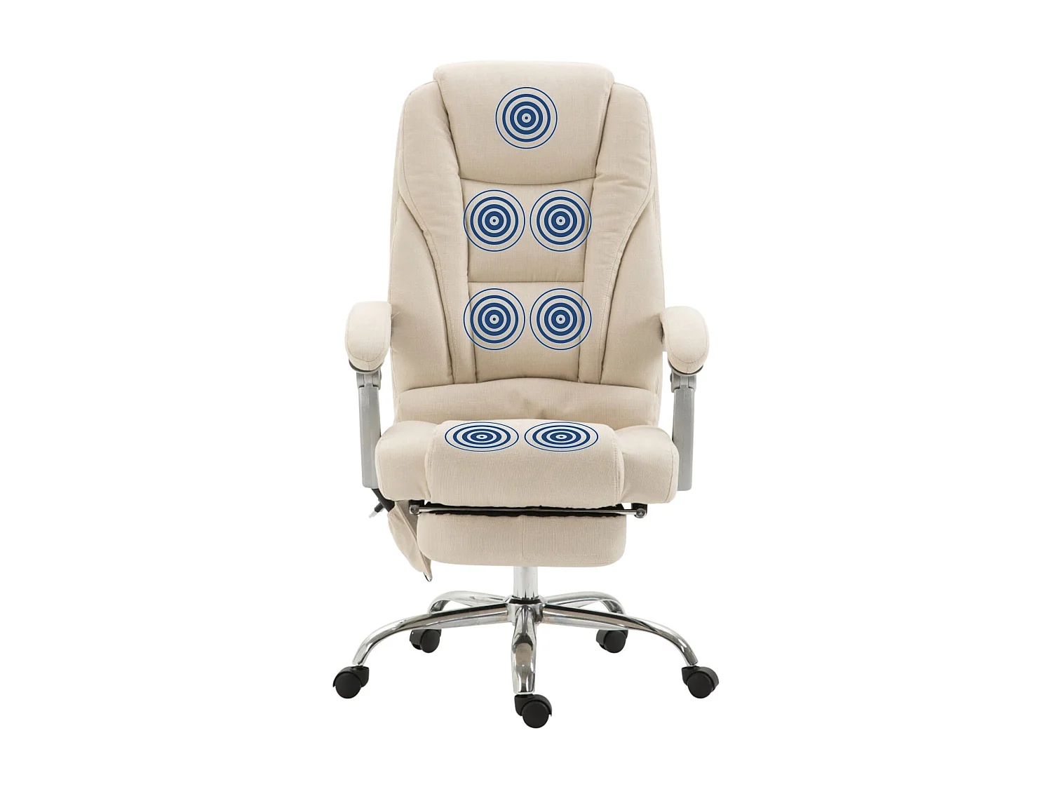 Fauteuil de bureau avec tissu crème 68 x 64 x 118 cm 10_0002590