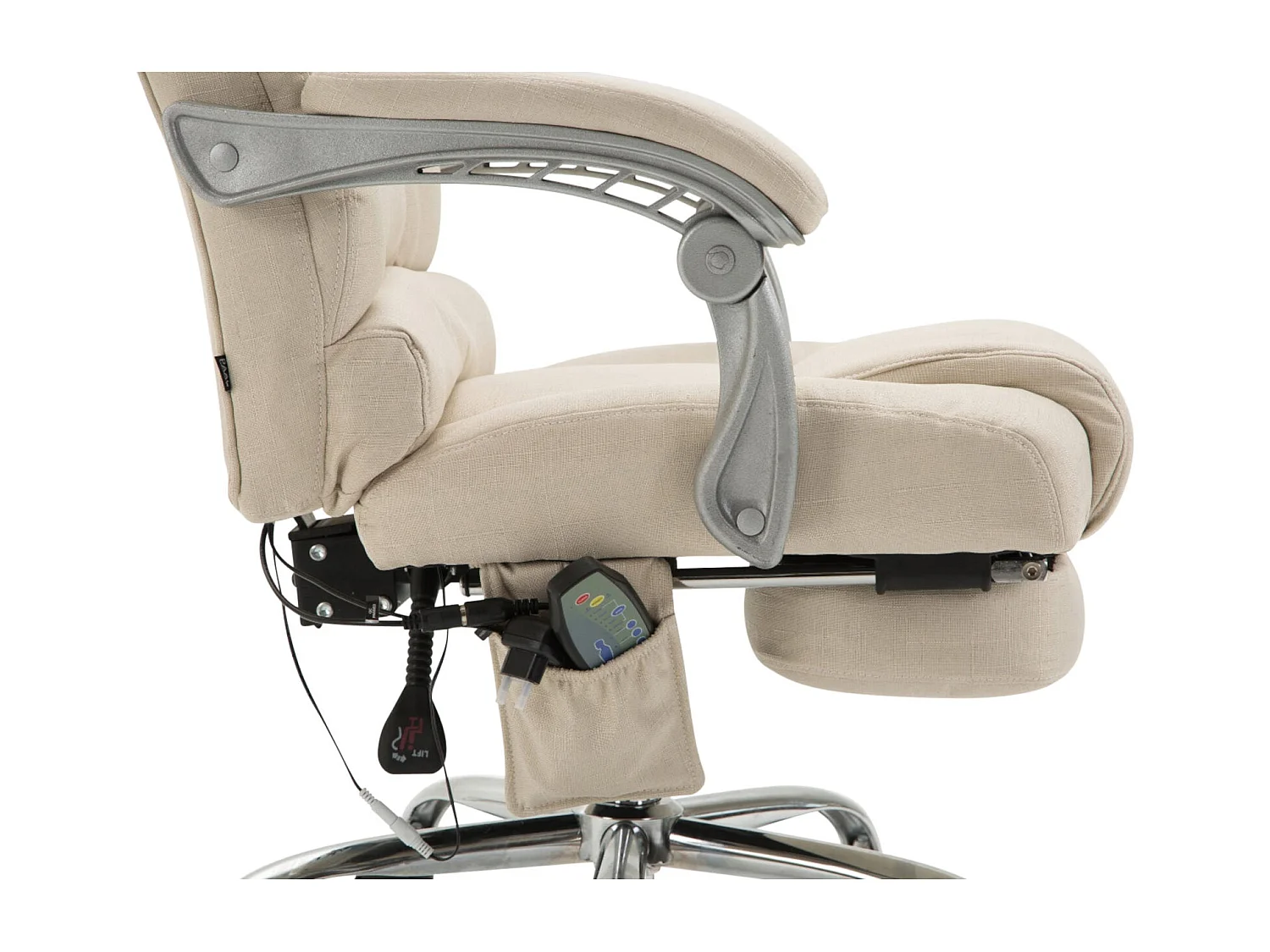 Fauteuil de bureau avec tissu crème 68 x 64 x 118 cm 10_0002590