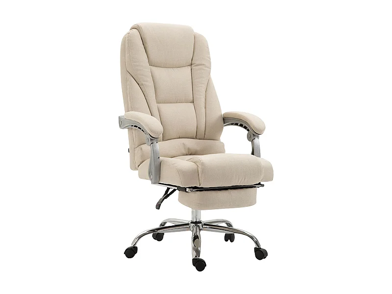 Fauteuil de bureau sur tissu crème 68 x 64 x 118 cm 10_0002587