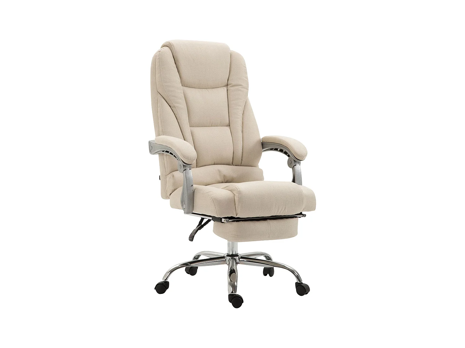 Fauteuil de bureau sur tissu crème 68 x 64 x 118 cm 10_0002587