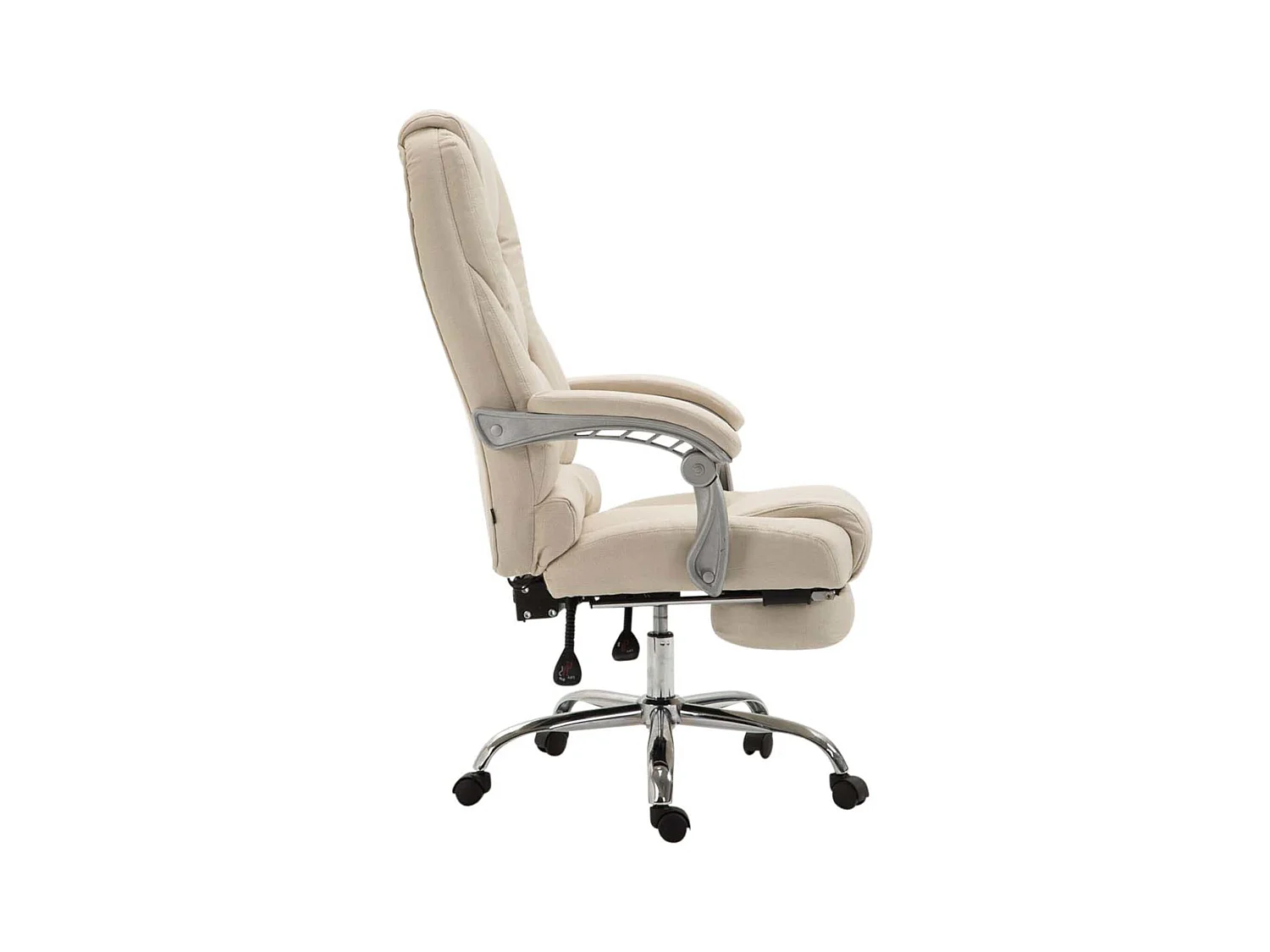 Fauteuil de bureau sur tissu crème 68 x 64 x 118 cm 10_0002587