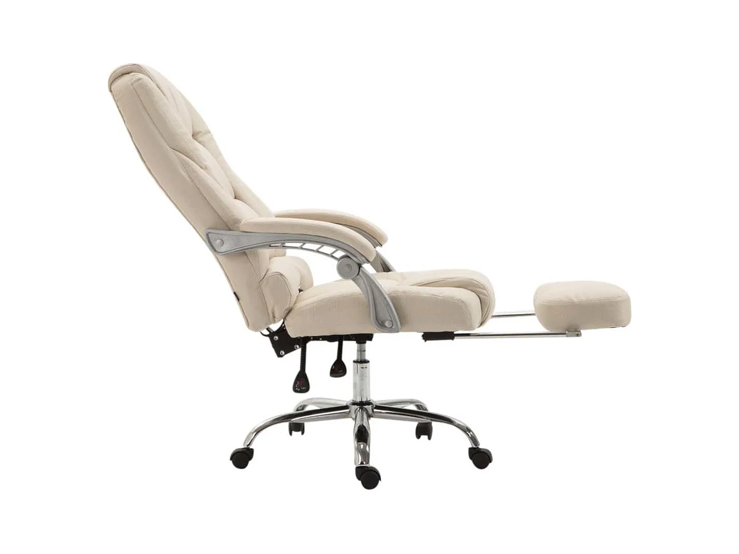 Fauteuil de bureau sur tissu crème 68 x 64 x 118 cm 10_0002587