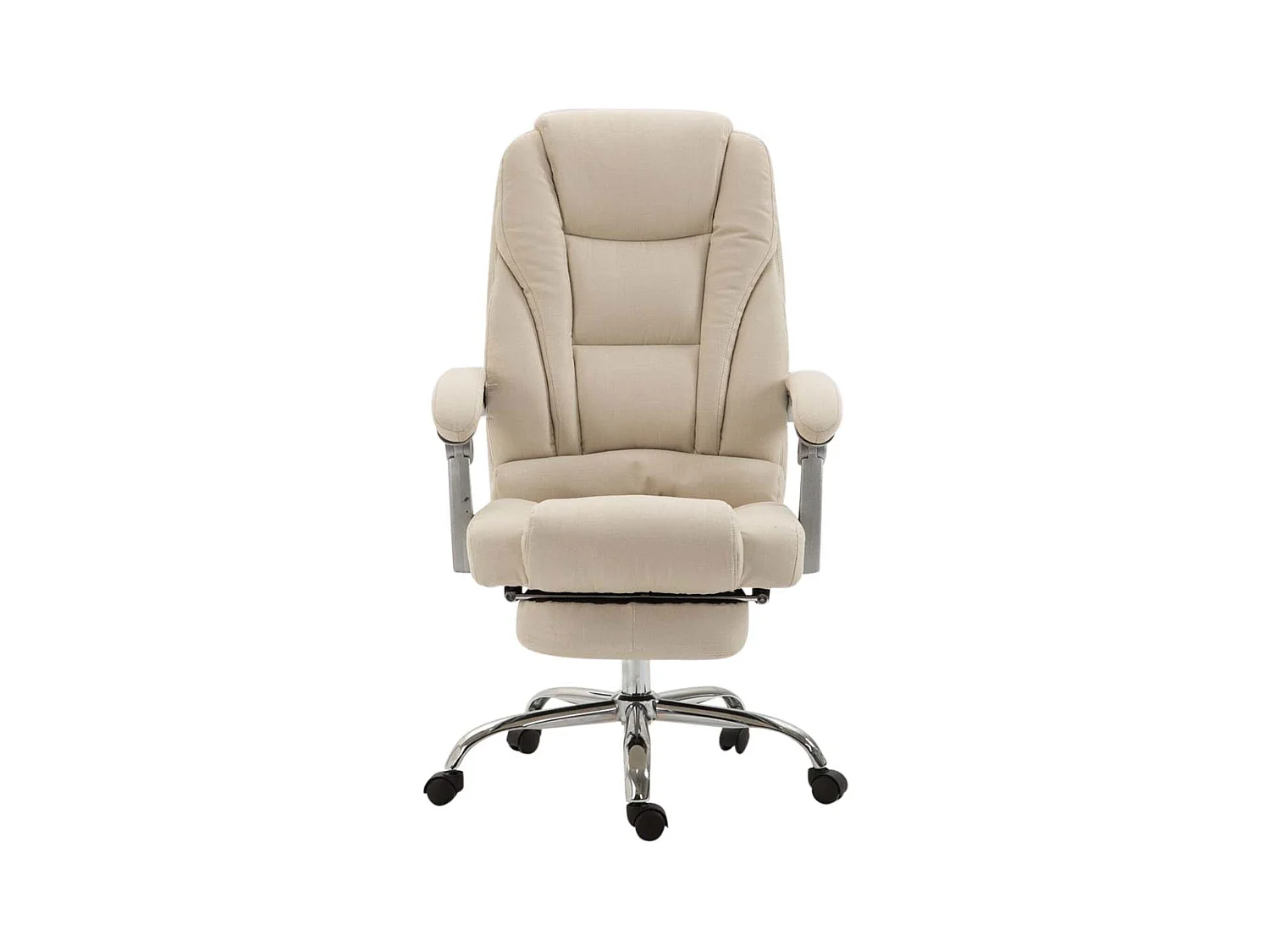 Fauteuil de bureau sur tissu crème 68 x 64 x 118 cm 10_0002587