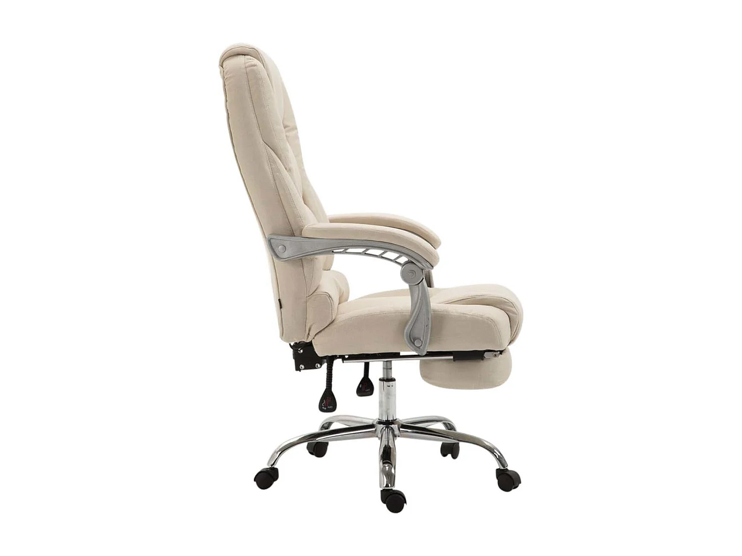 Fauteuil de bureau sur tissu crème 68 x 64 x 118 cm 10_0002587