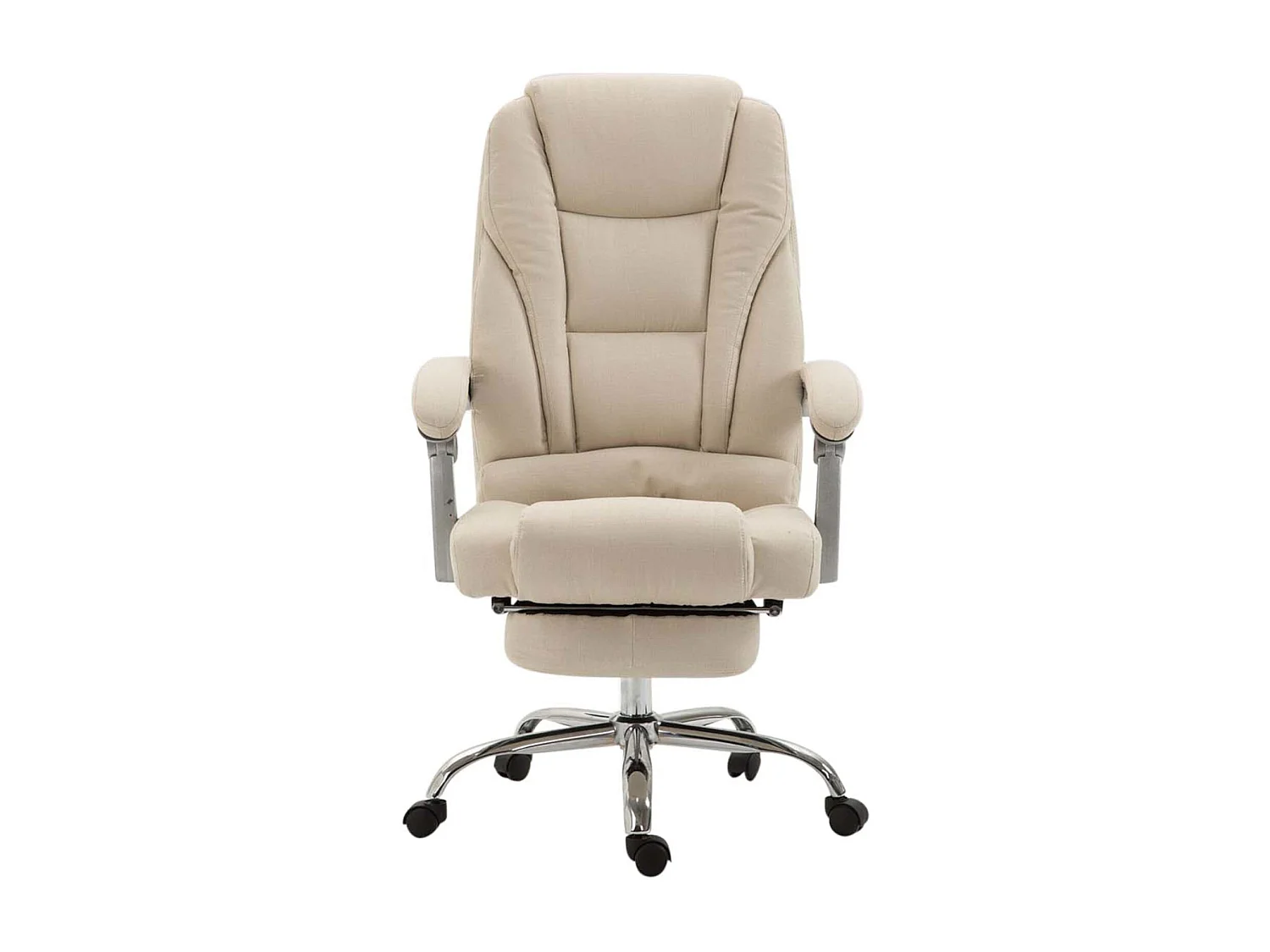 Fauteuil de bureau sur tissu crème 68 x 64 x 118 cm 10_0002587