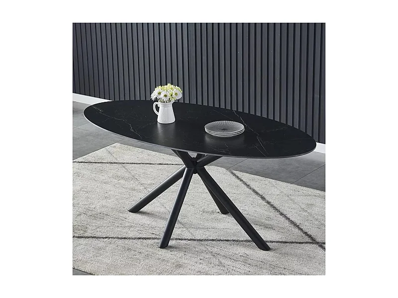 Tavolo da pranzo Melis (90x160)/ceramica/nero