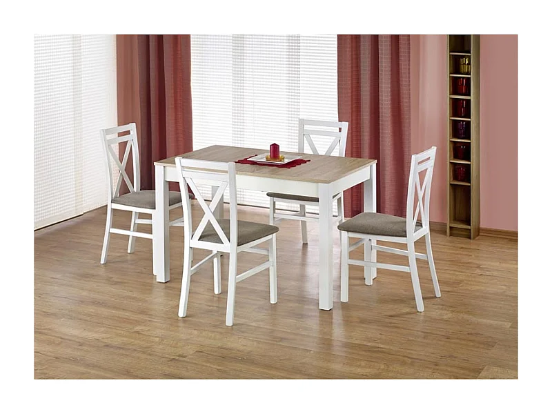 Table à manger Maurycy (75x118-158)/MDF/blanche