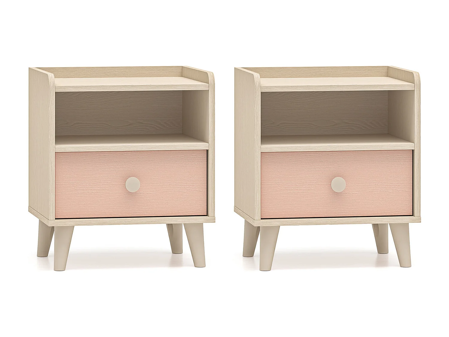 NACHTKONSOLE Mevel Wüstensand / Millennial Pink 45 / 36 / 52cm (2er-Set)