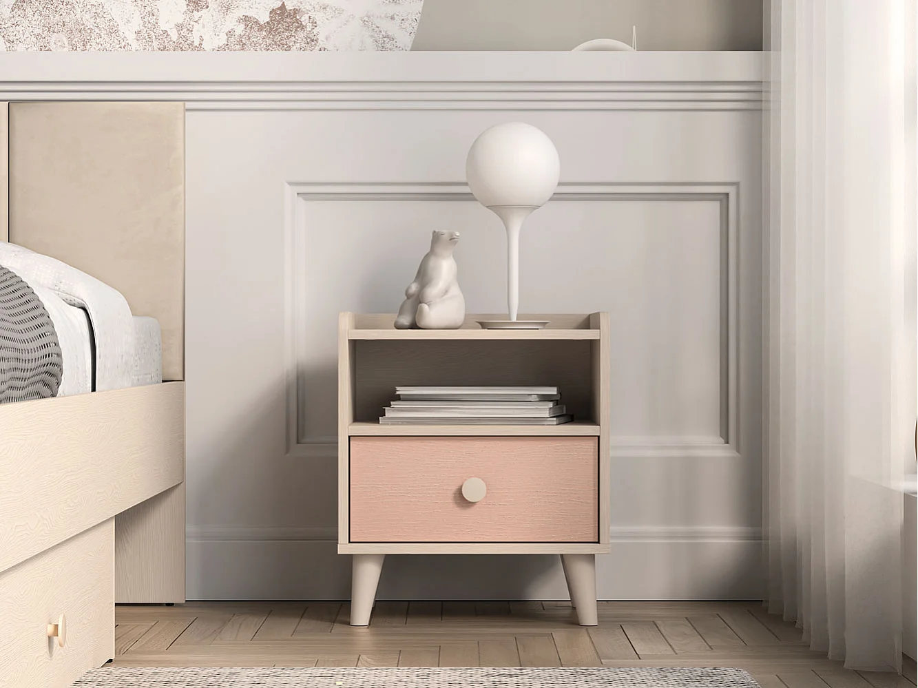 NACHTKONSOLE Mevel Wüstensand / Millennial Pink 45 / 36 / 52cm (2er-Set)