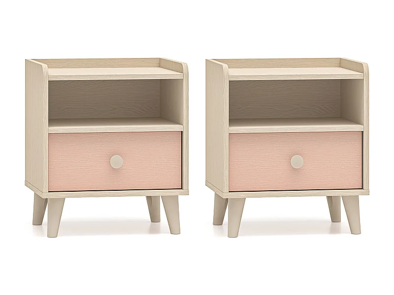 NACHTKONSOLE Mevel Wüstensand / Millennial Pink 45 / 36 / 52cm (2er-Set)