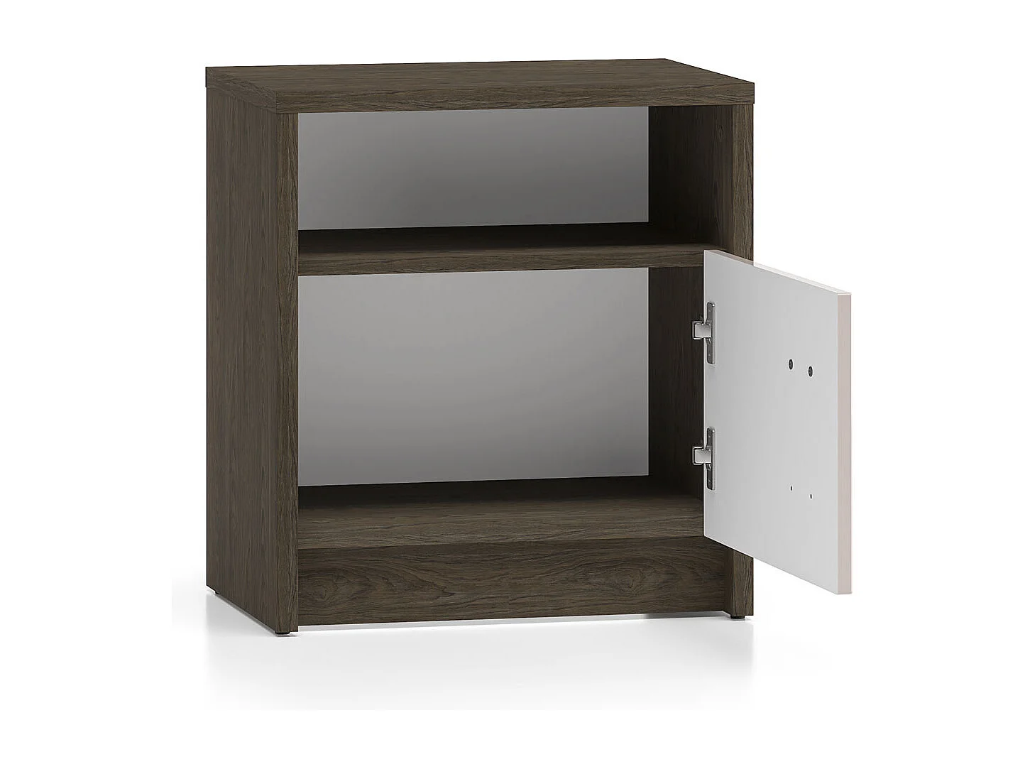 NACHTKONSOLE Avante Windmill Eiche dunkel / Cashmere Hochglanz 50 / 35 / 55cm (2er-Set)