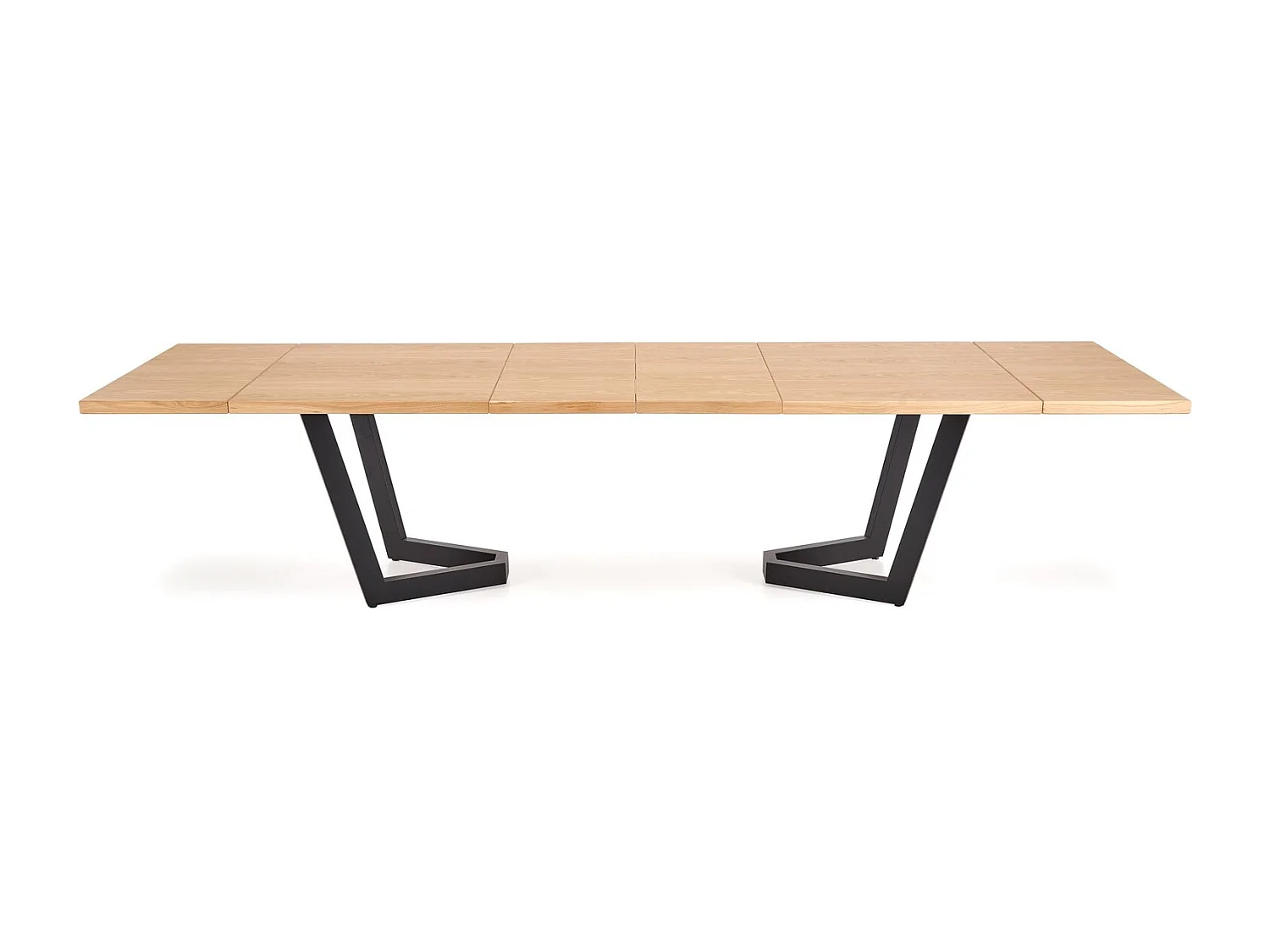 Table à manger en bois massif (90x160-250)/plateau de meuble et bois massif/marron et noir