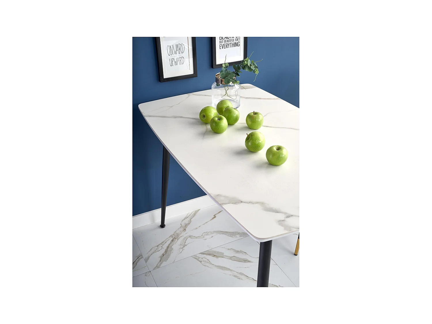 Tavolo da pranzo Marco (70x120)/Ceramica e metallo/Bianco