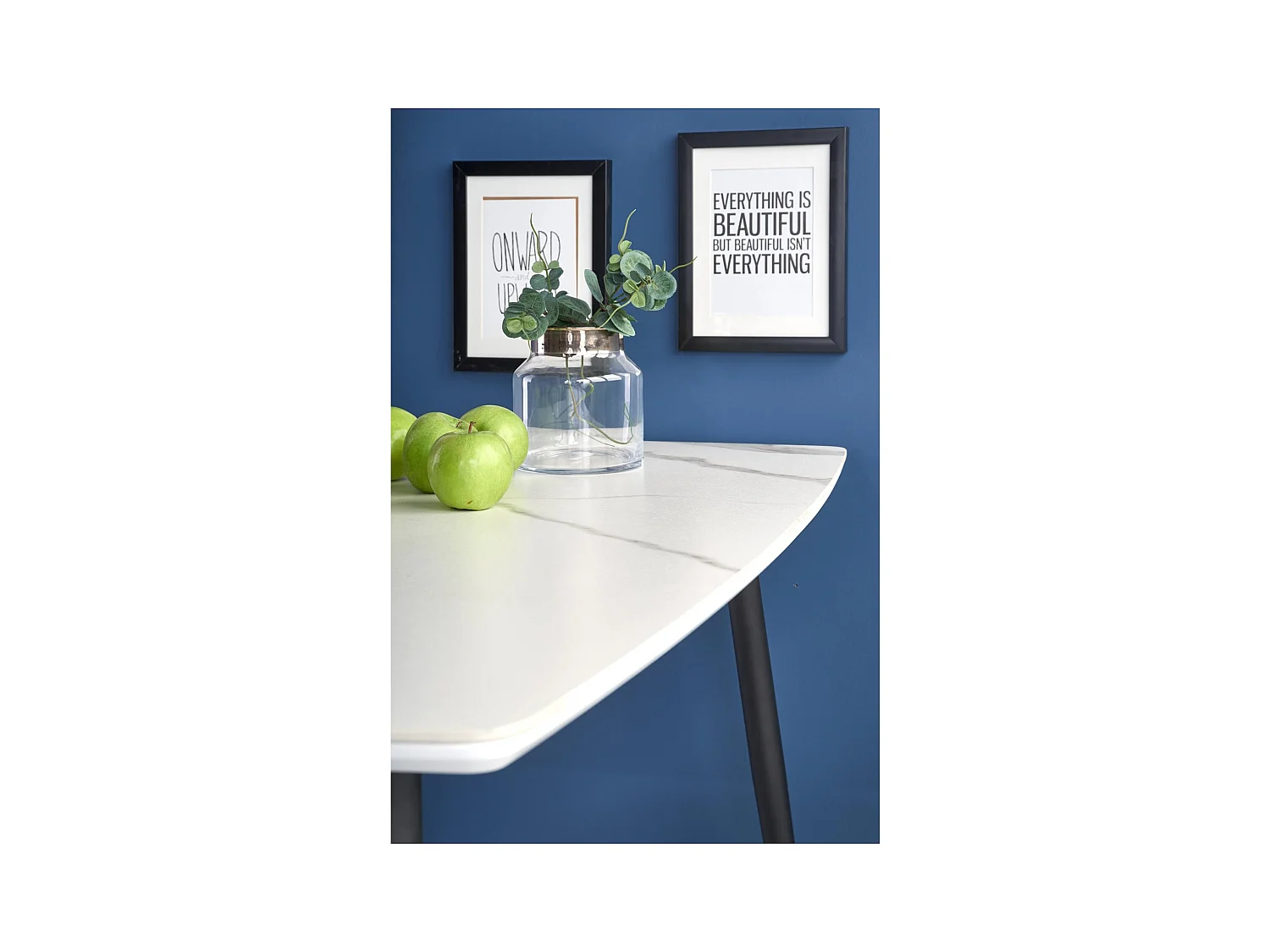 Tavolo da pranzo Marco (70x120)/Ceramica e metallo/Bianco