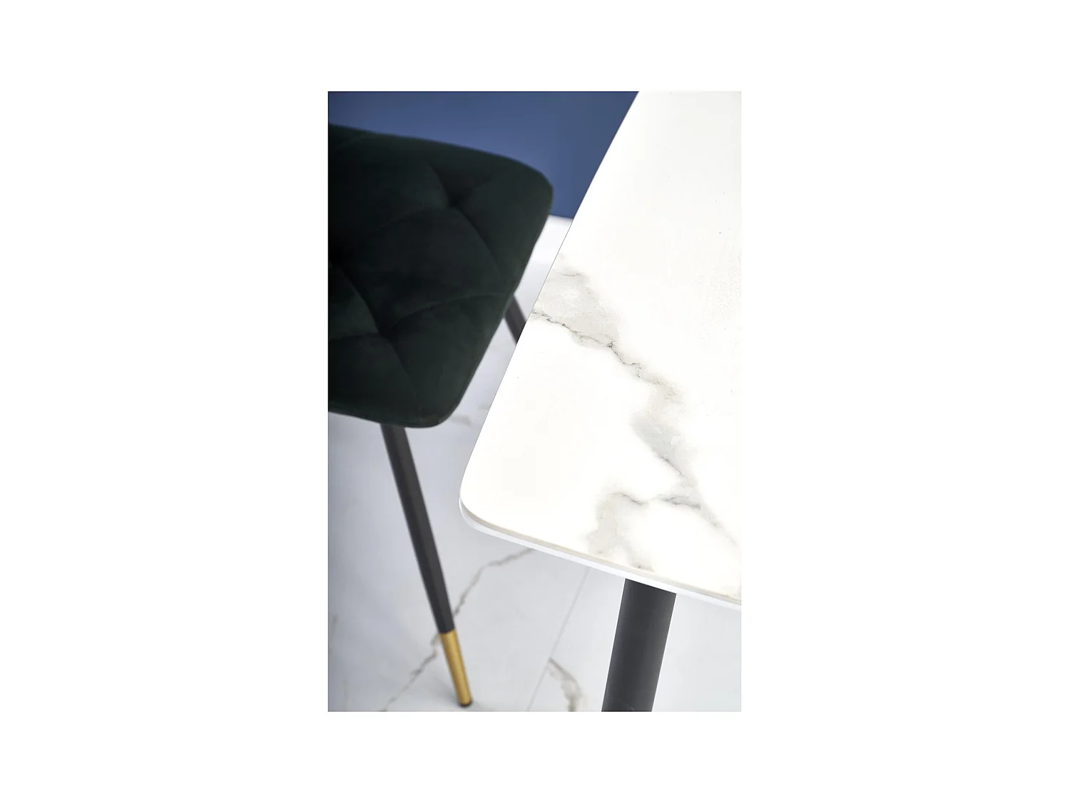 Tavolo da pranzo Marco (70x120)/Ceramica e metallo/Bianco