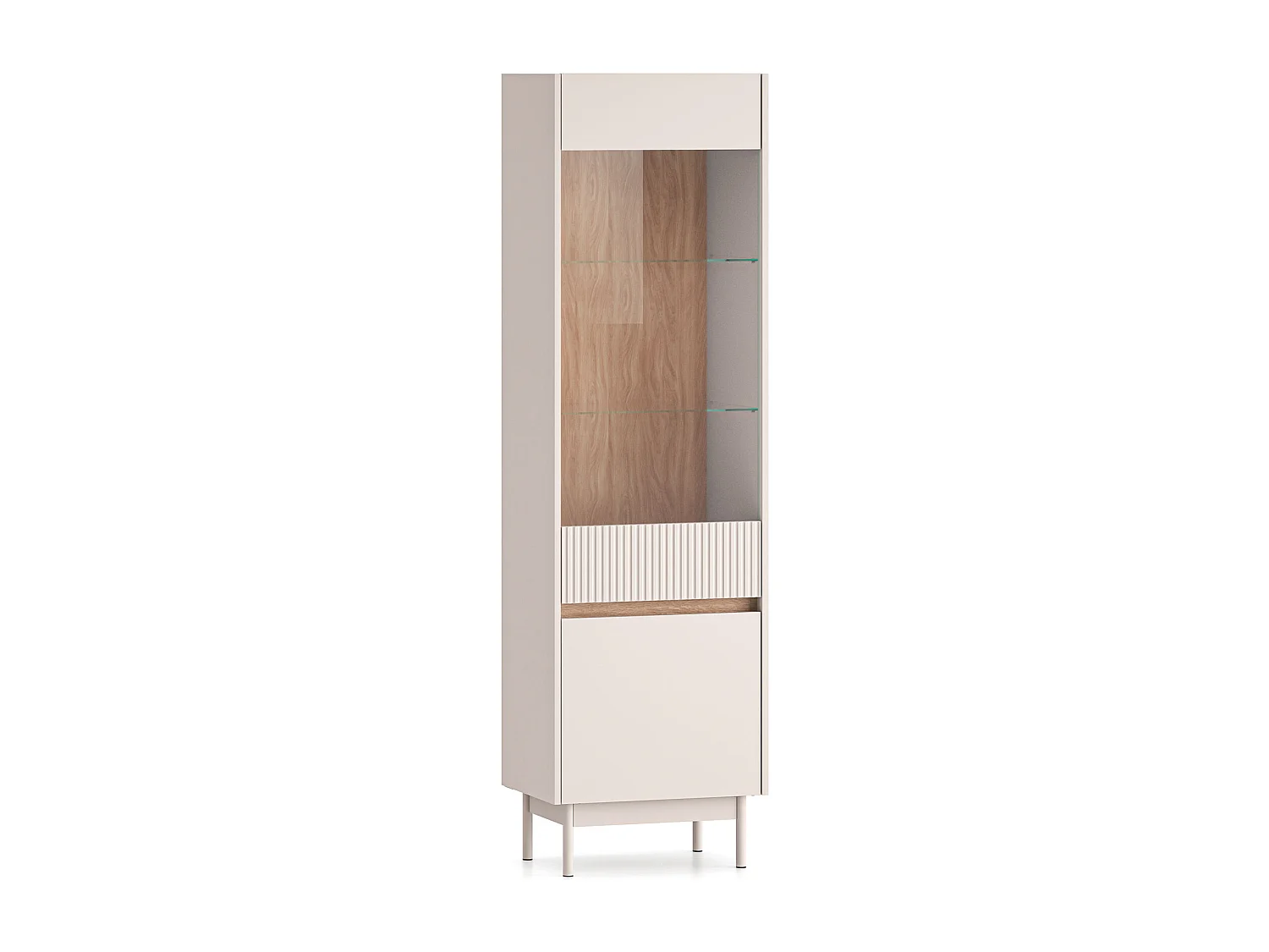 VITRINE Dunea 55 / 40 / 193cm Cashmere / Eiche Cremona Torro