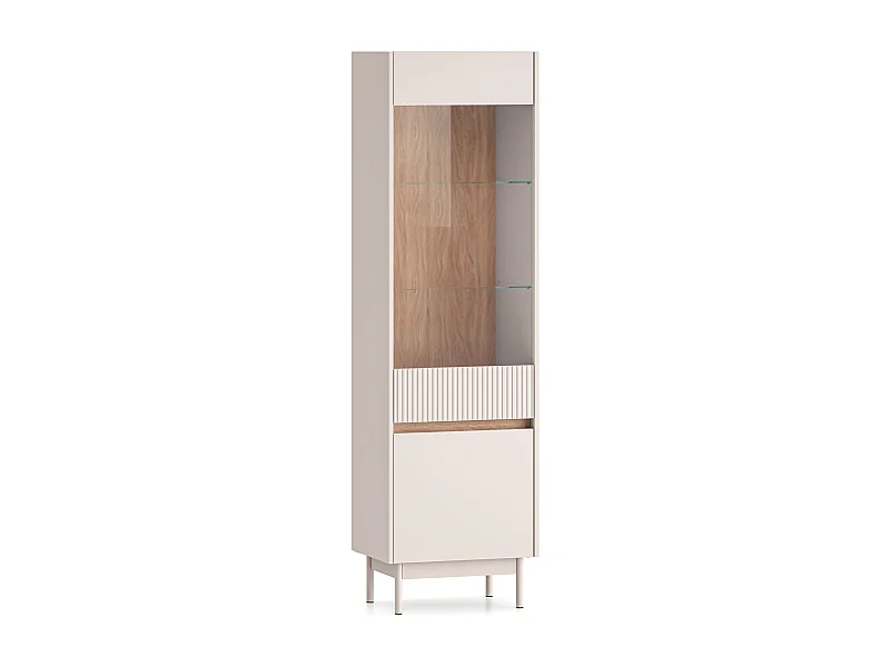 VITRINE Dunea 55 / 40 / 193cm Cashmere / Eiche Cremona Torro