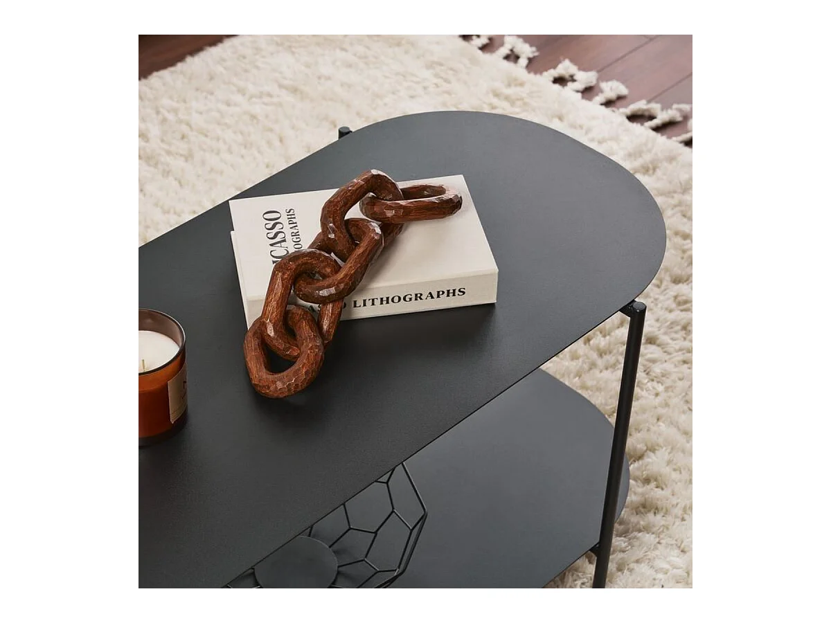 Table basse 2 plateaux avec bords arrondis L100 cm - LIV