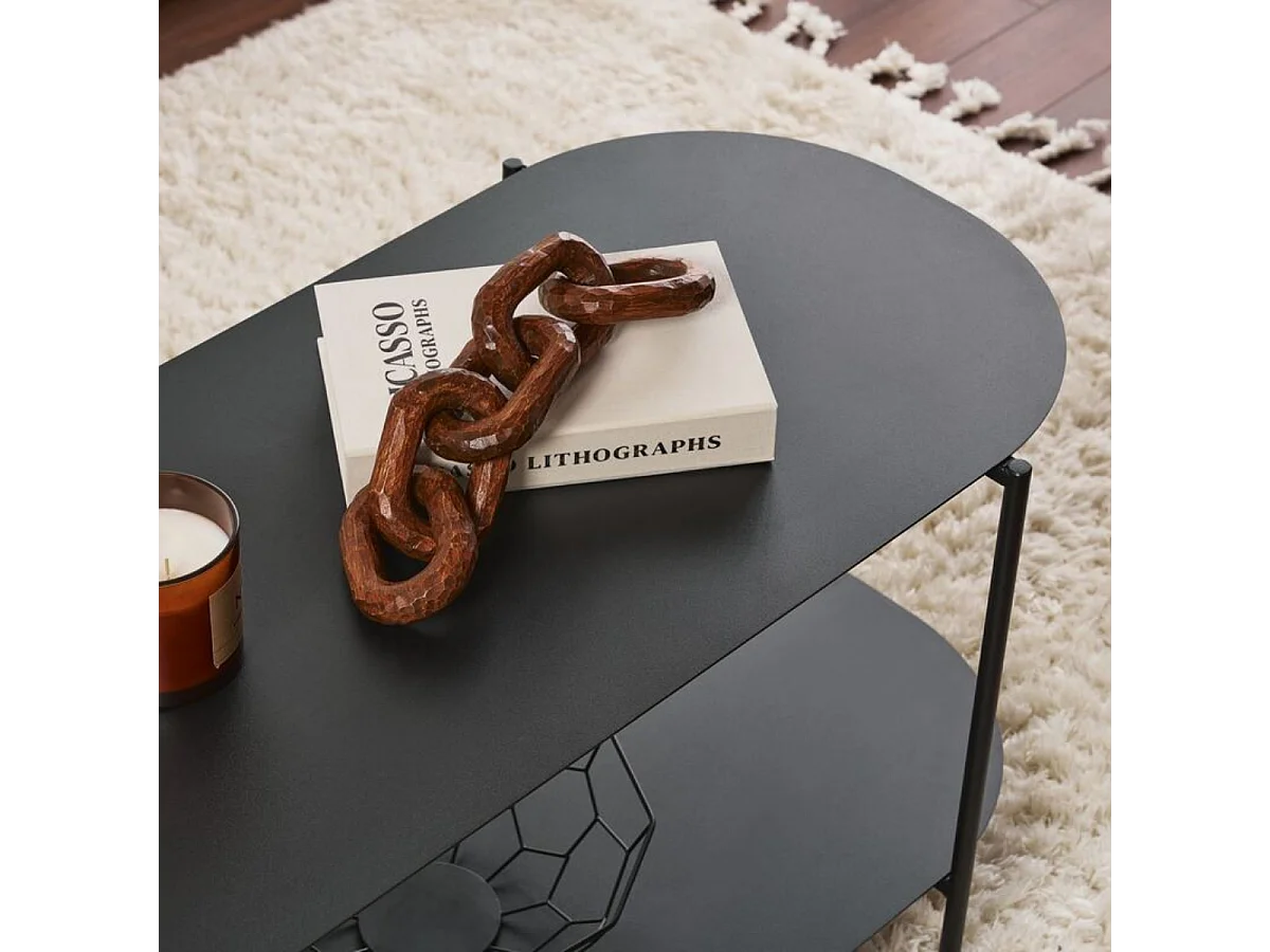 Table basse 2 plateaux avec bords arrondis L100 cm - LIV